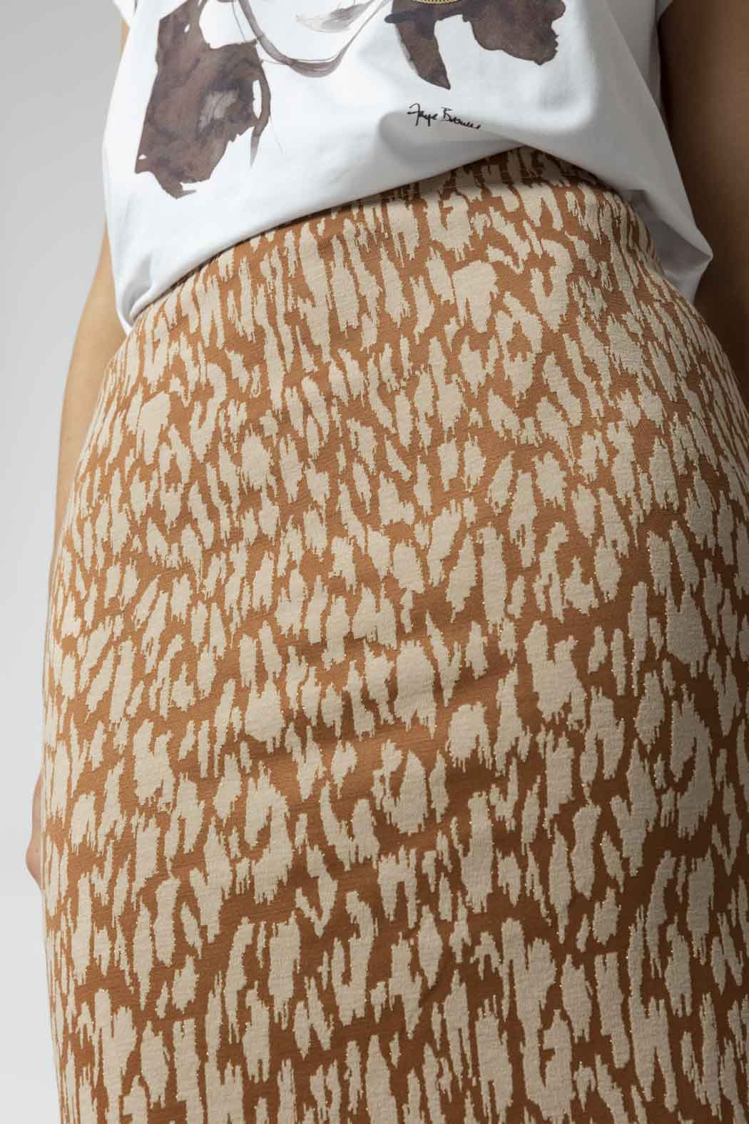 Tan Animal Ponte Miracle Skirt