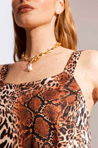 Tan Animal Wide Strap Cami