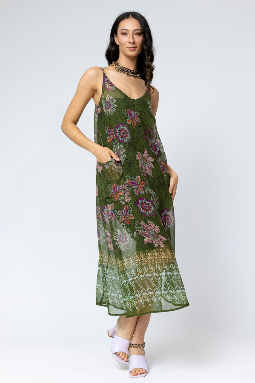 Khaki Chiffon Strappy Dress - Final Sale