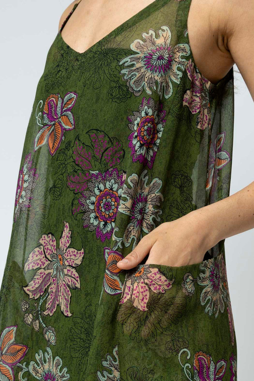 Khaki Chiffon Strappy Dress - Final Sale