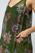 Khaki Chiffon Strappy Dress - Final Sale