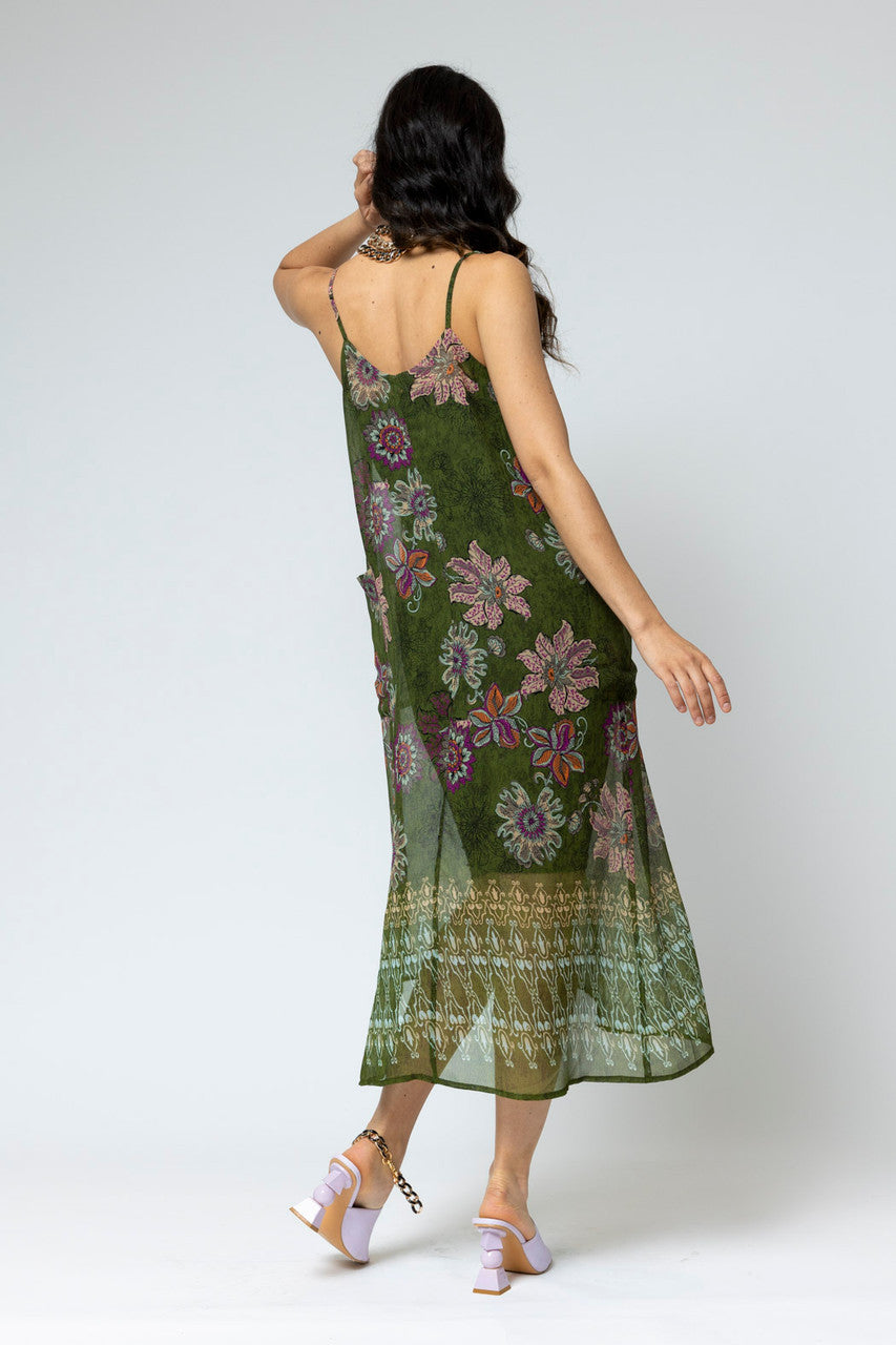 Khaki Chiffon Strappy Dress - Final Sale