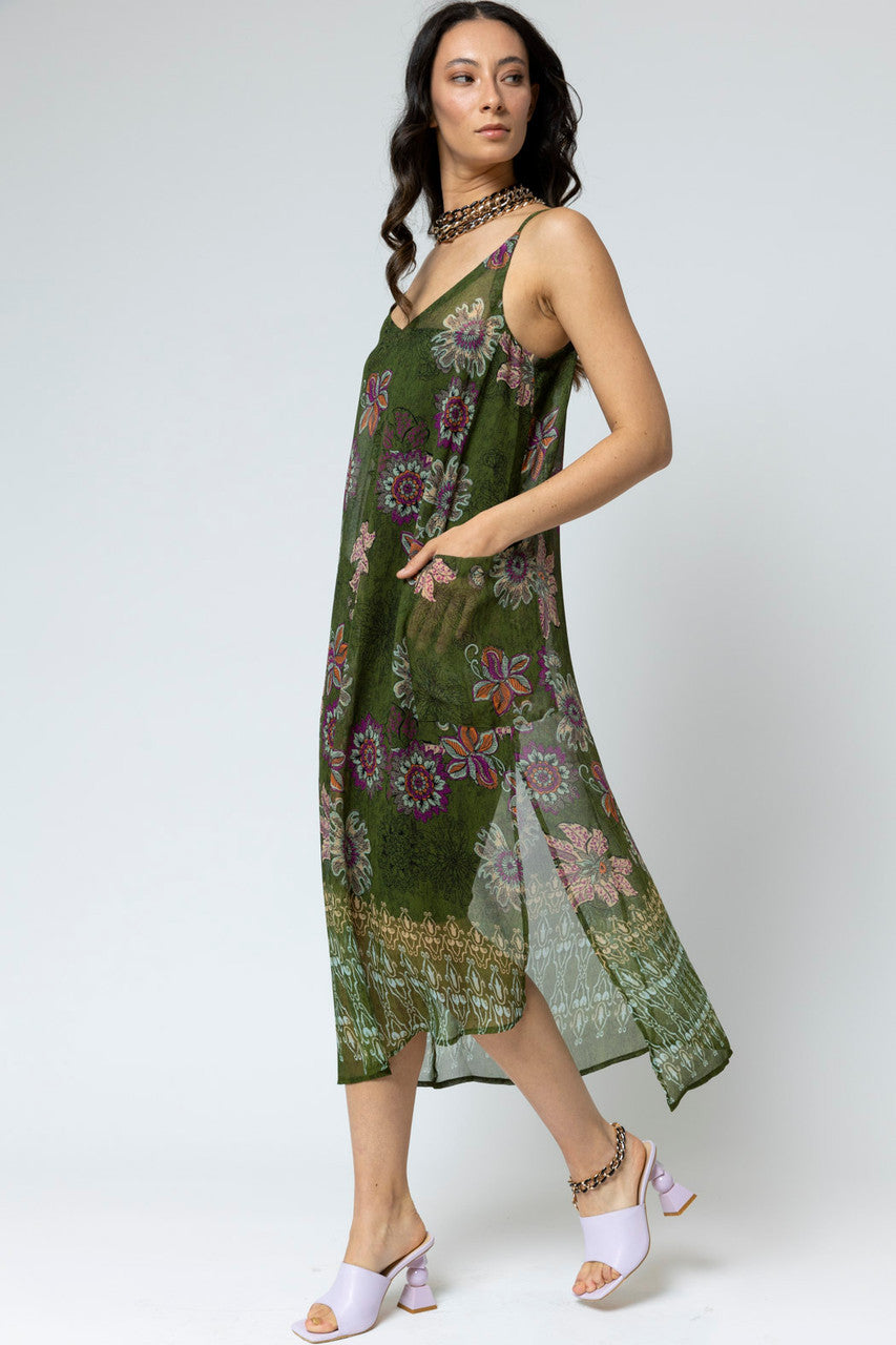 Khaki Chiffon Strappy Dress - Final Sale