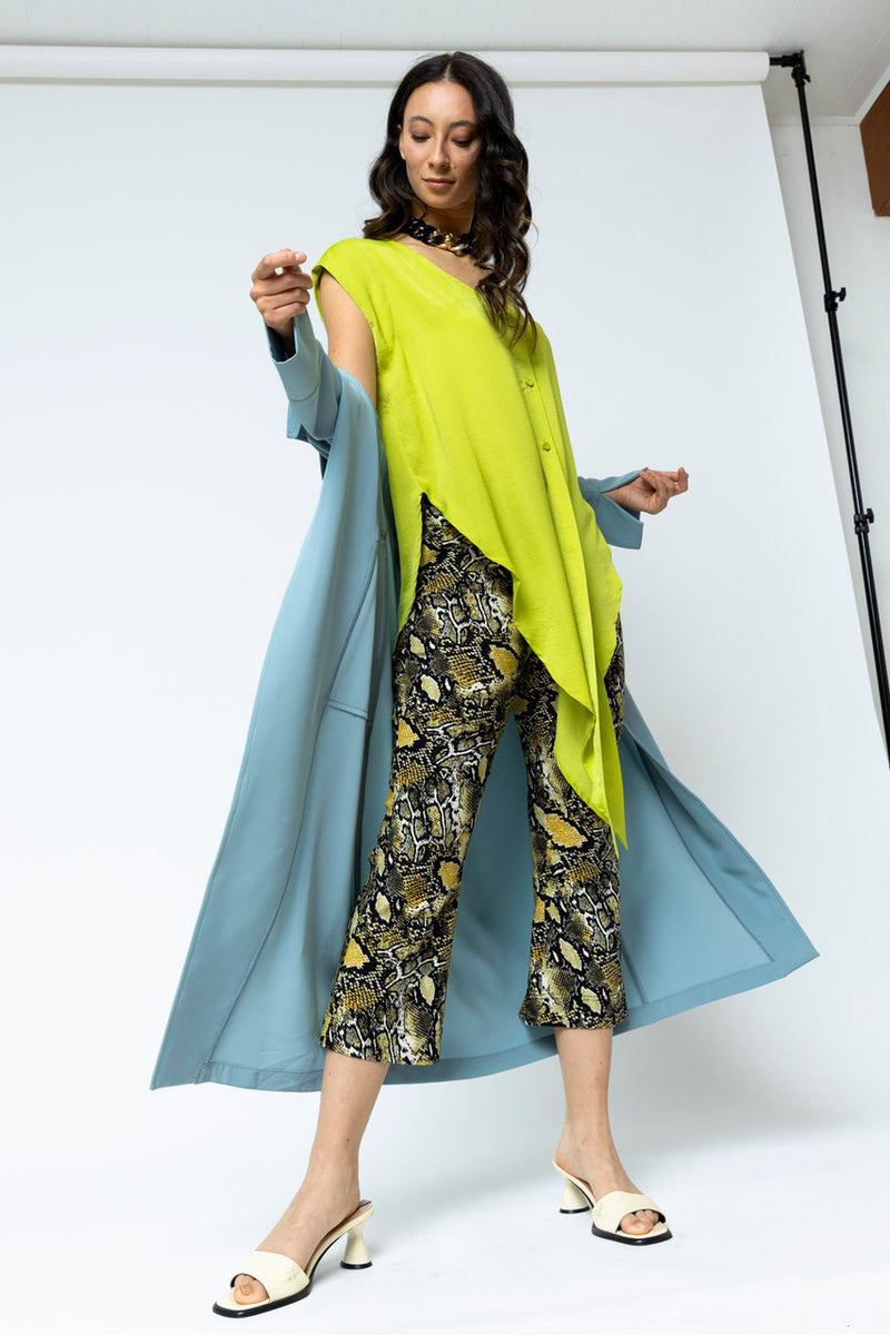 Chartreuse Sleeveless Zhoush Tie Top - Sale