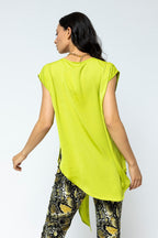 Chartreuse Sleeveless Zhoush Tie Top - Sale