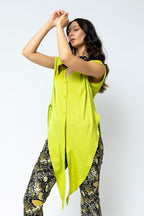 Chartreuse Sleeveless Zhoush Tie Top - Sale