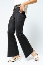 Black Croc Jersey Flared Pant - FINAL SALE