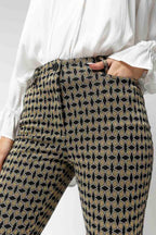 Gold Boxy Ponte Slim Leg Pant