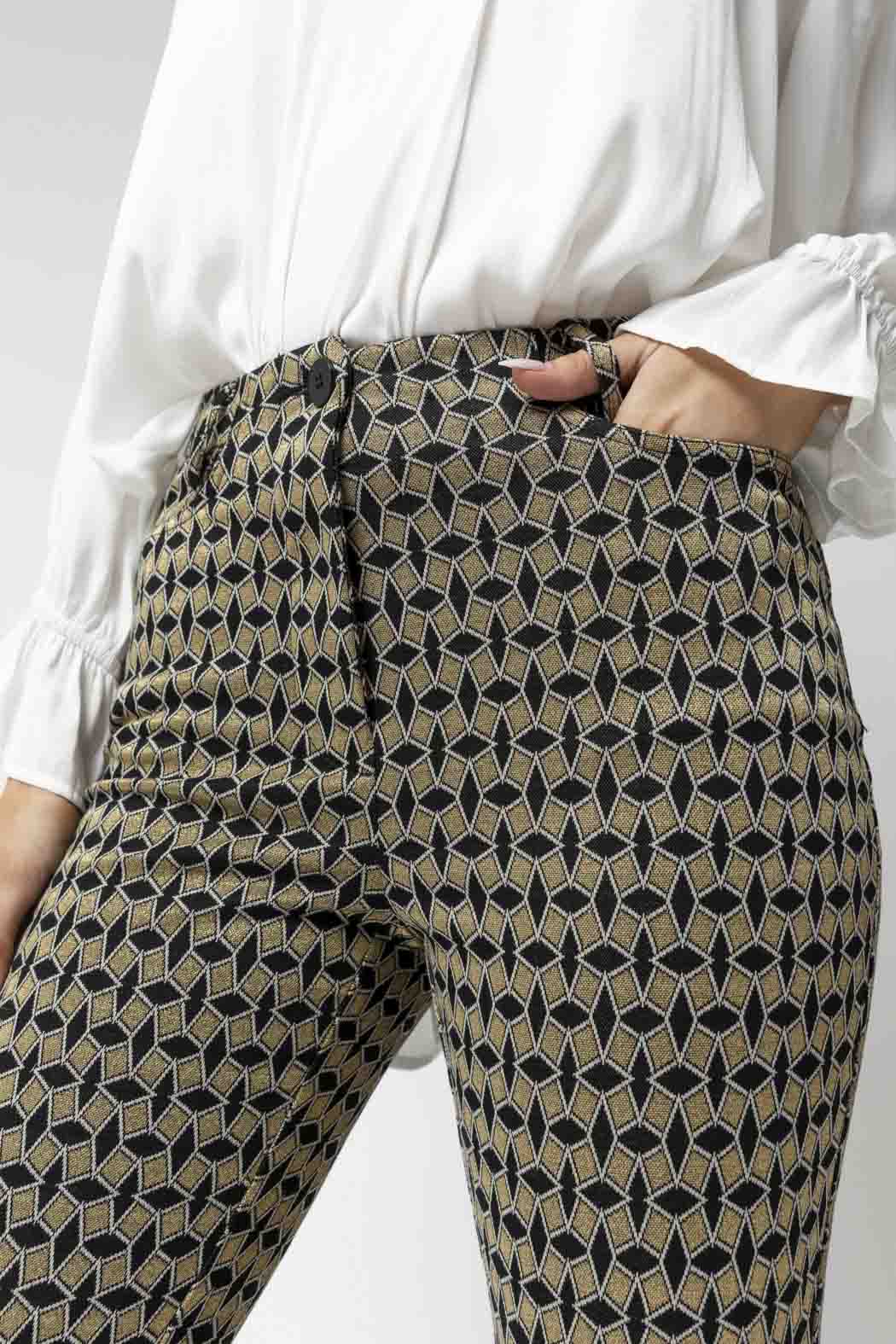 Gold Boxy Ponte Slim Leg Pant