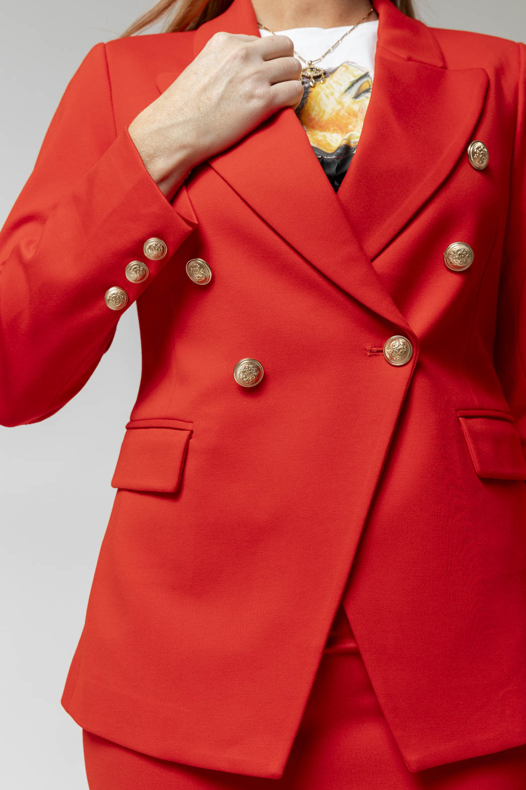 Ponte Sisca Blazer In Red