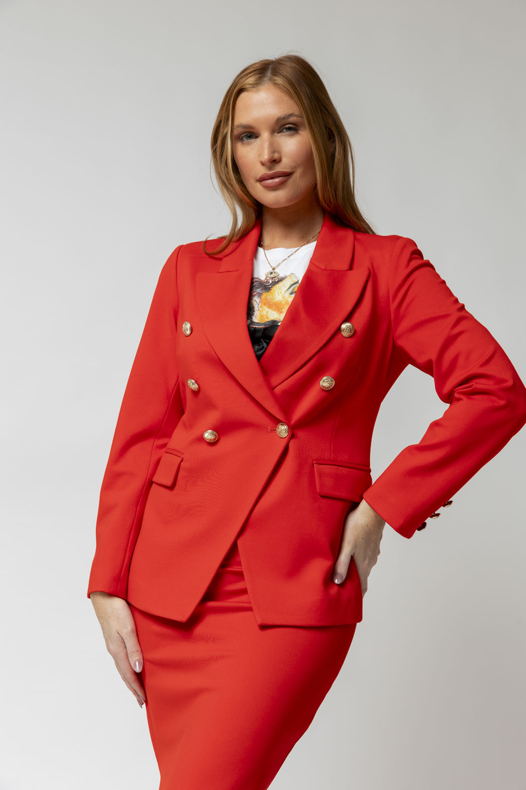 Ponte Sisca Blazer In Red
