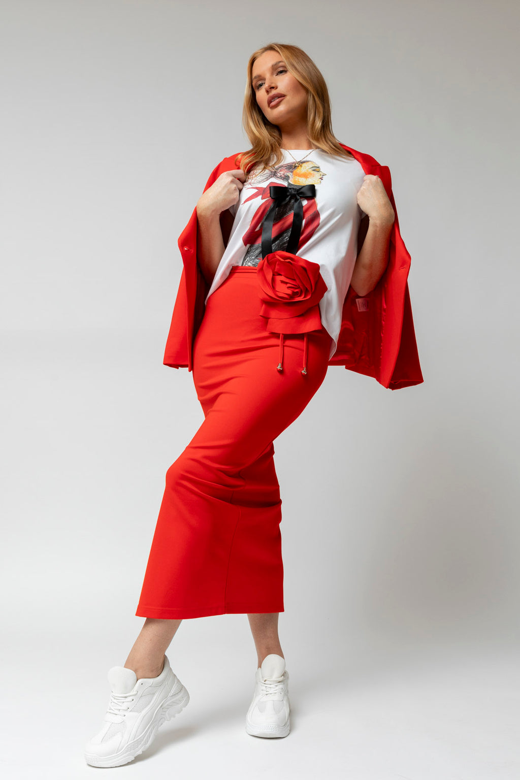 Red Ponte Miracle Skirt