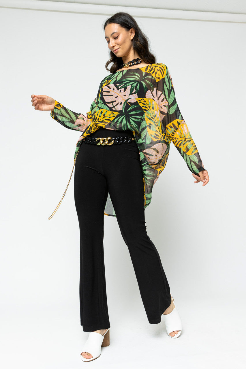 Black Jersey Stretch Flared Pant