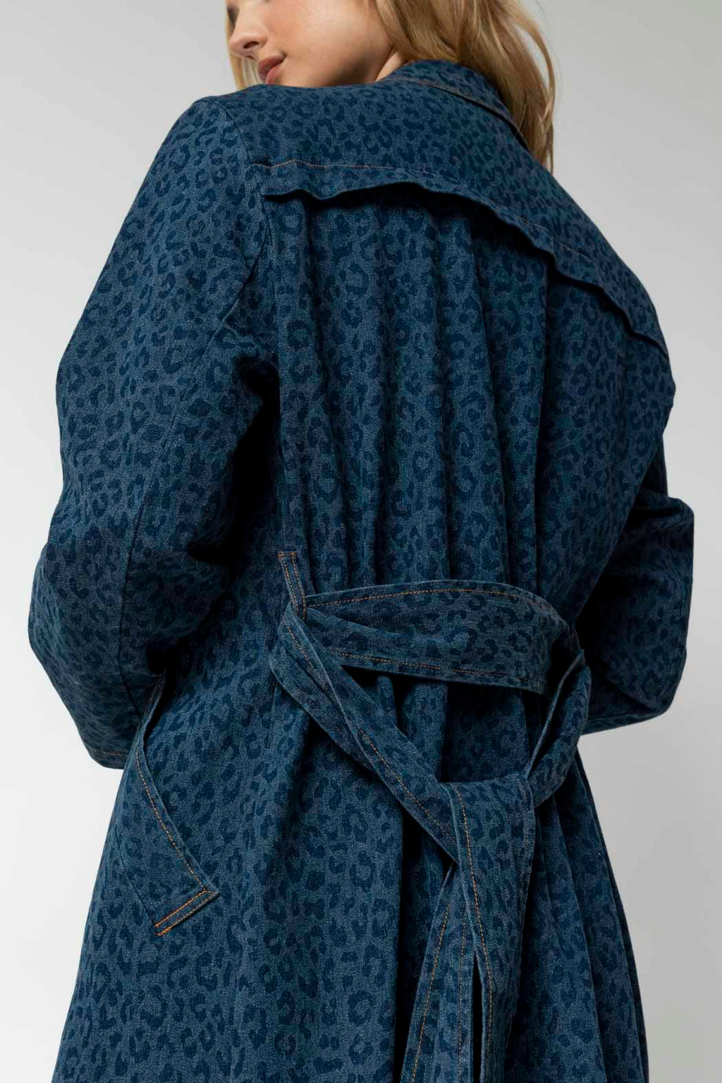 Mid Chambray Animal Trench Coat