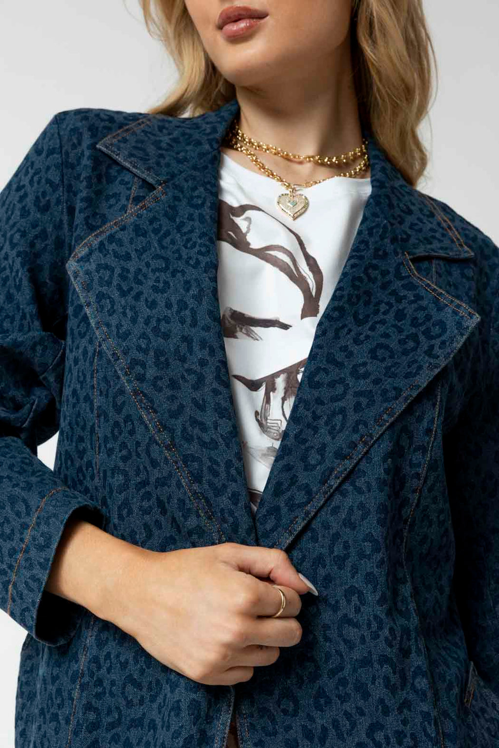 Mid Chambray Animal Trench Coat