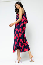 Heart Print One Shoulder Dress - Final Sale