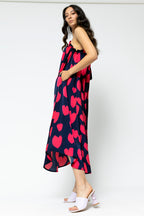 Heart Print One Shoulder Dress - Final Sale