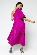 Magenta One Shoulder Dress - Sale