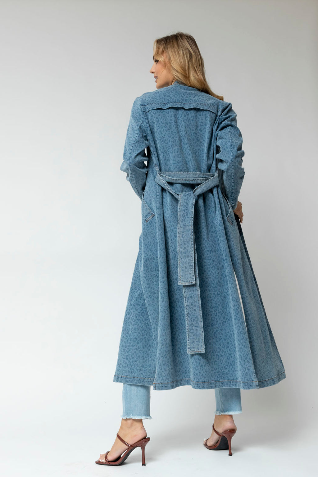 Light Chambray Animal Trench Coat