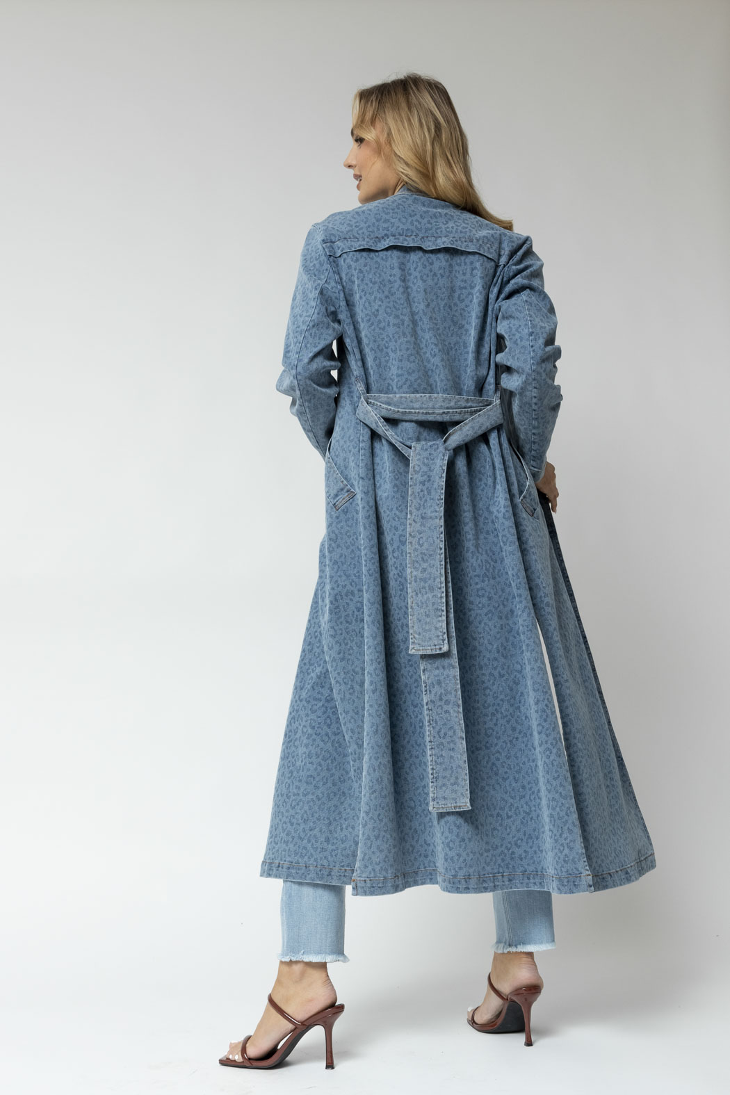 Light Chambray Animal Trench Coat