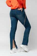 Mid Denim Split Jeans