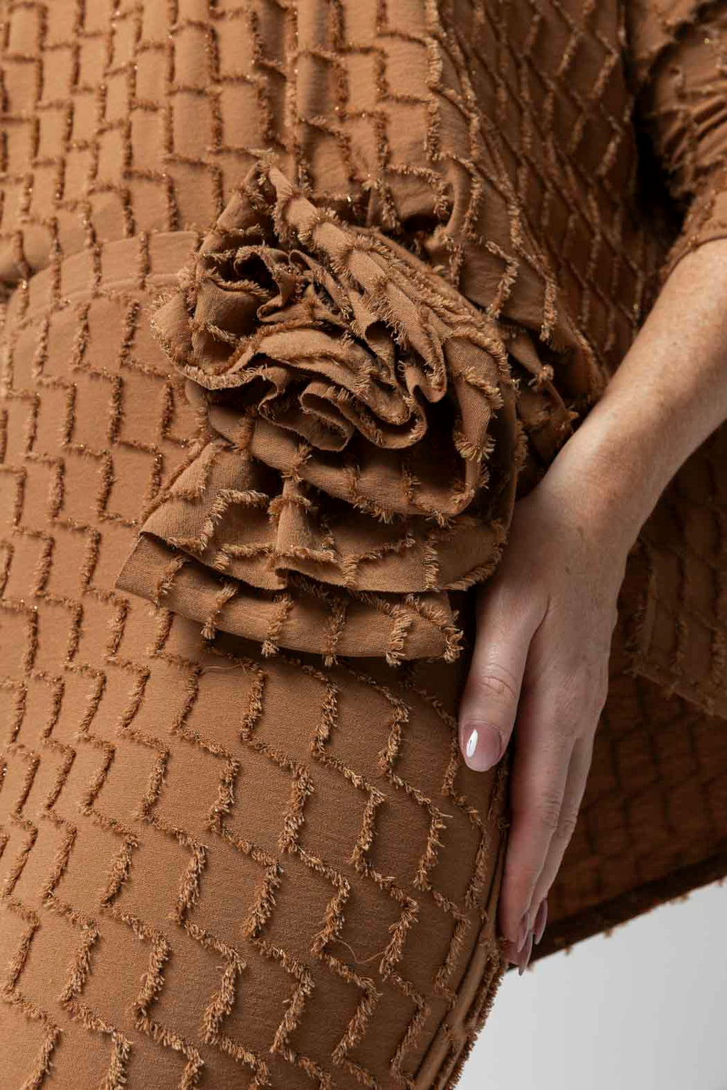 Coffee Shimmer Rosette Tube Skirt