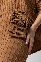 Coffee Shimmer Rosette Tube Skirt