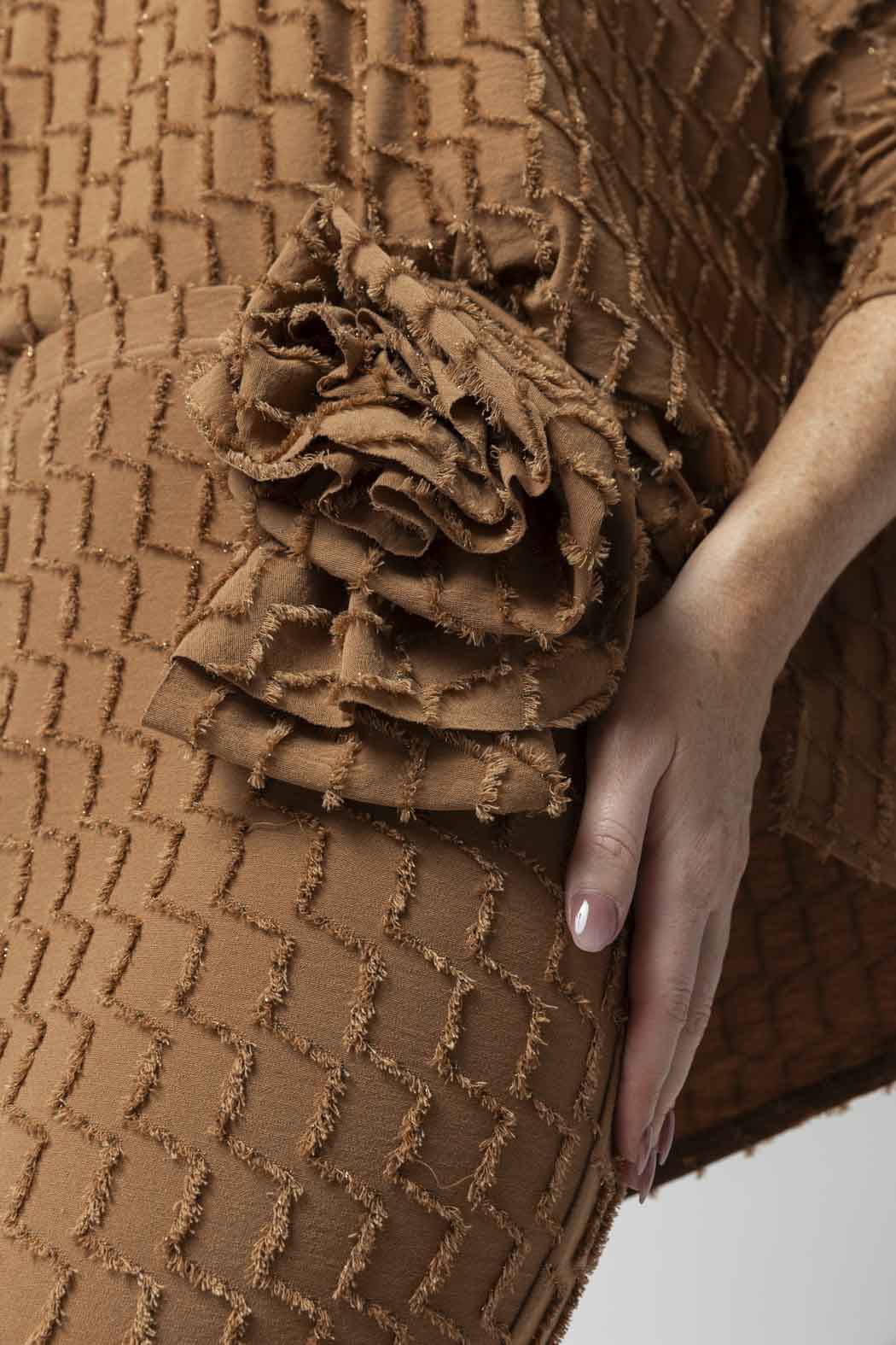 Coffee Shimmer Rosette Tube Skirt