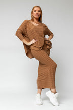 Coffee Shimmer Rosette Tube Skirt