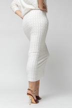 Ivory Shimmer Rosette Tube Skirt
