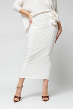 Ivory Shimmer Rosette Tube Skirt