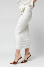 Ivory Shimmer Rosette Tube Skirt