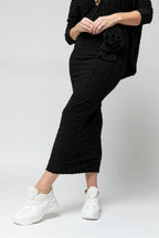 Black Shimmer Rosette Tube Skirt