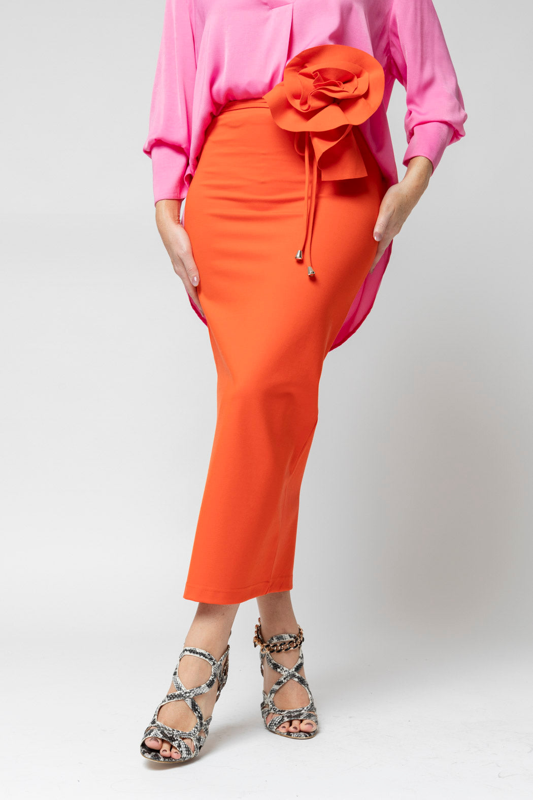 Orange Ponte Miracle Skirt