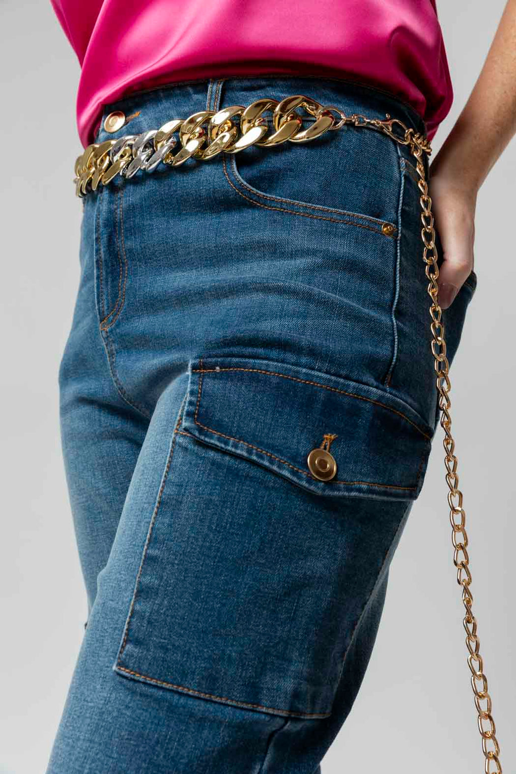 Dark Denim Cargo Jean