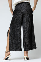 Black Animal Split Culottes - Sale