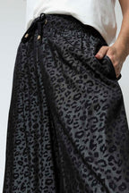 Black Animal Split Culottes - Sale