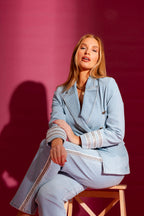 Light Denim Embellished Sisca Blazer