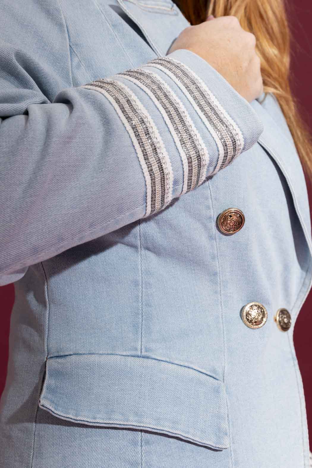 Light Denim Embellished Sisca Blazer