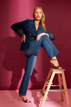 Dark Denim Embellished Sisca Blazer