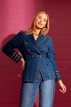 Dark Denim Embellished Sisca Blazer