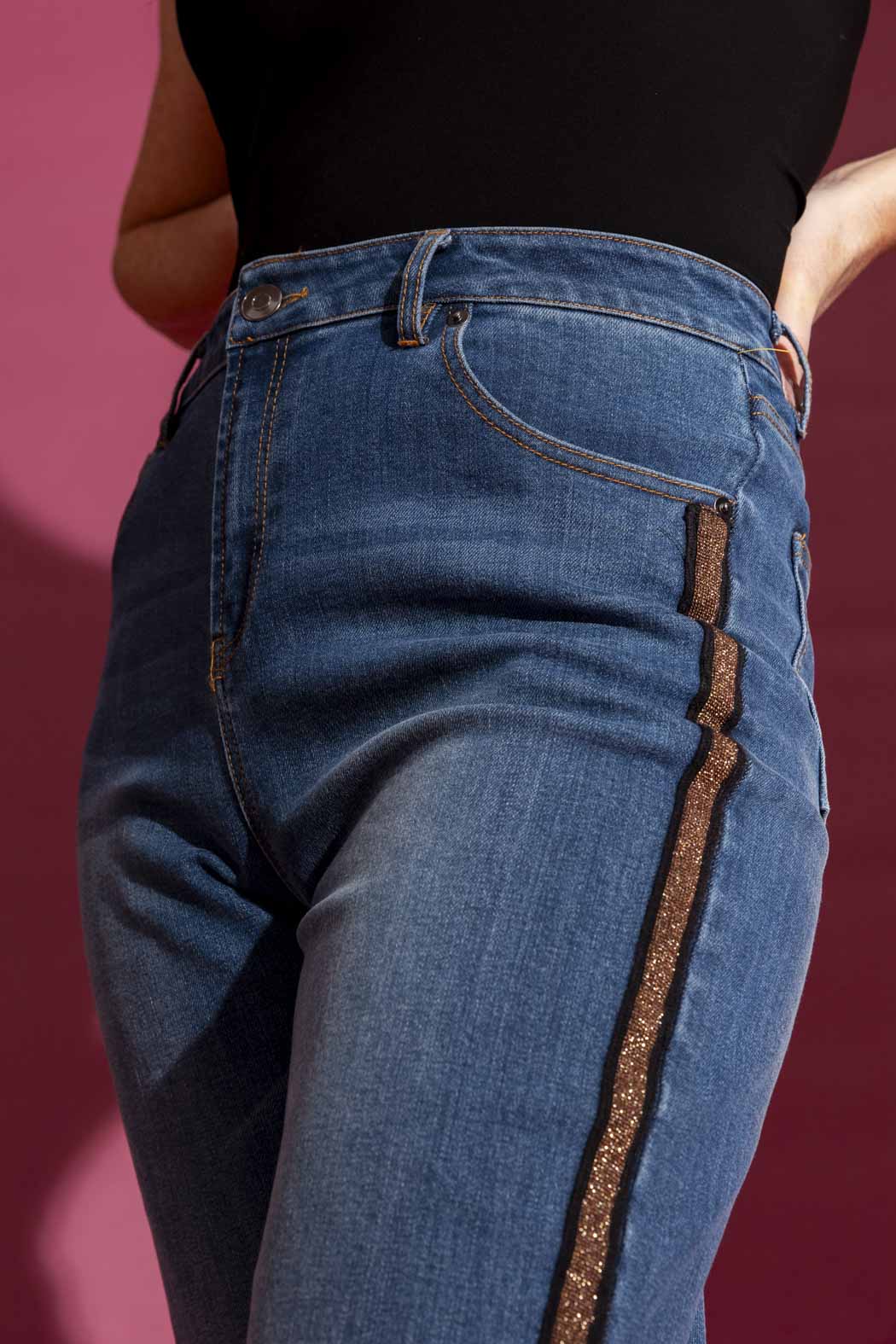 Dark Denim Side Detail Jean