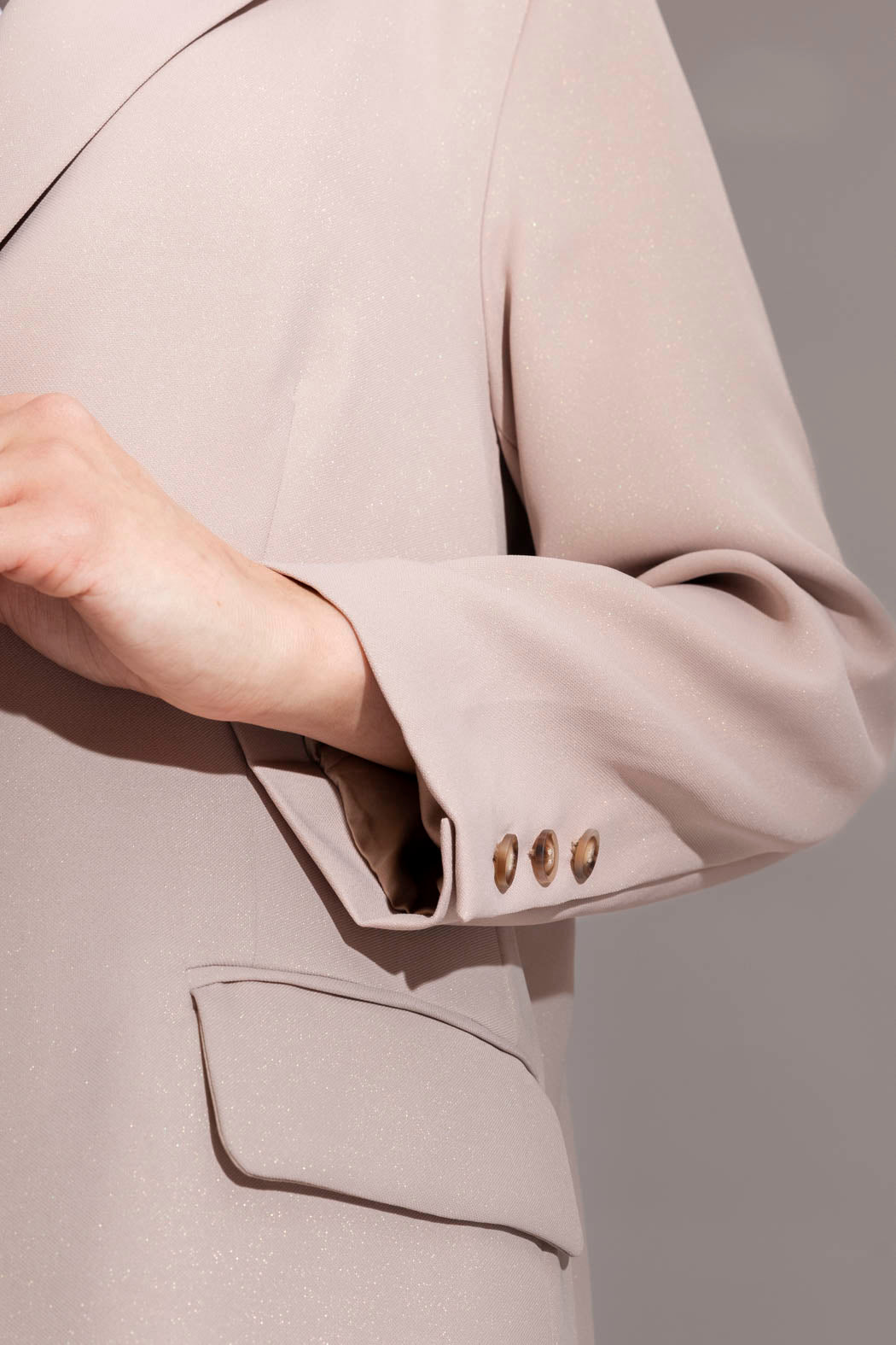 Putty Shimmer Oversized Blazer
