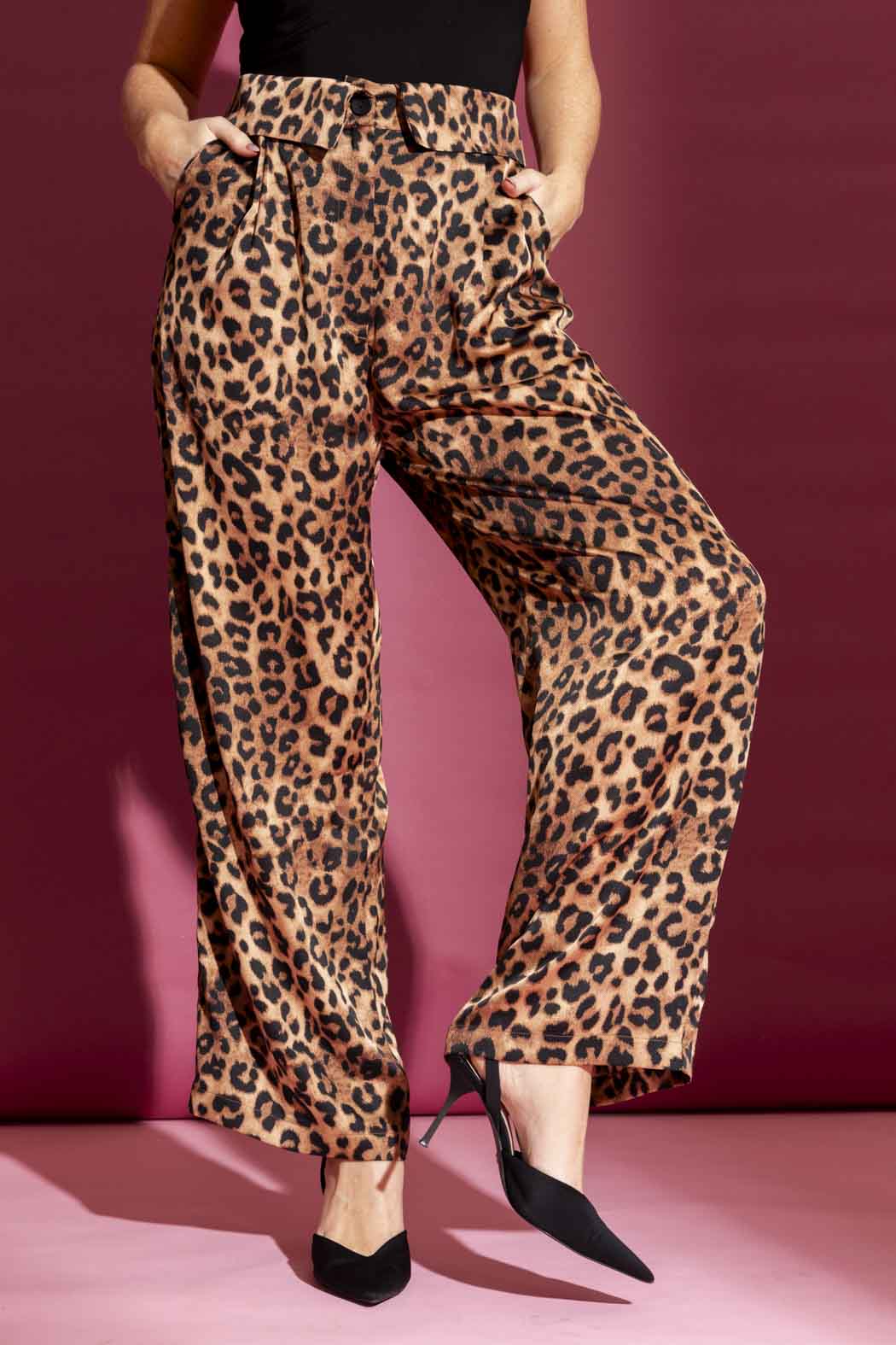 Tan Animal Paperbag Pant