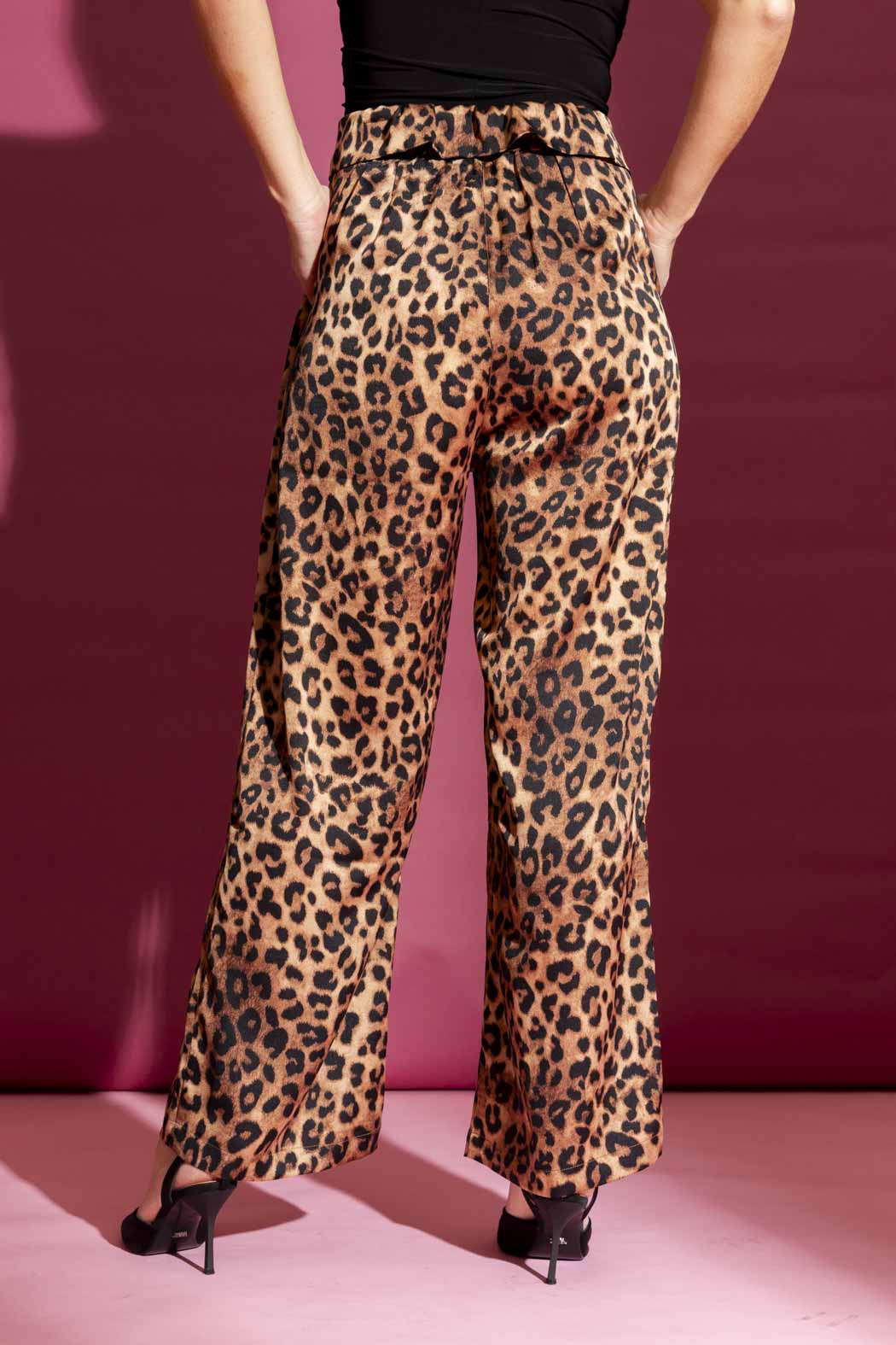 Tan Animal Paperbag Pant