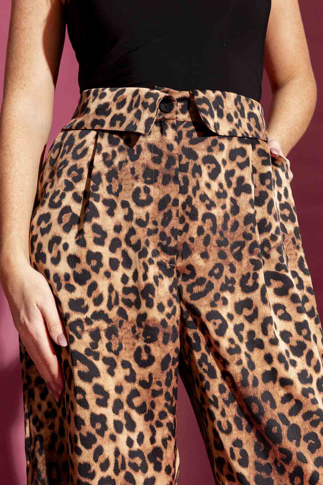 Tan Animal Paperbag Pant