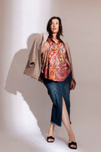 Red Floral Femme Blogger Shirt