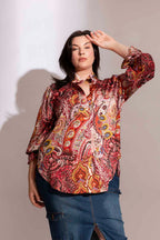 Red Floral Femme Blogger Shirt