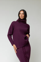 Plum Cowl Neck Jumper