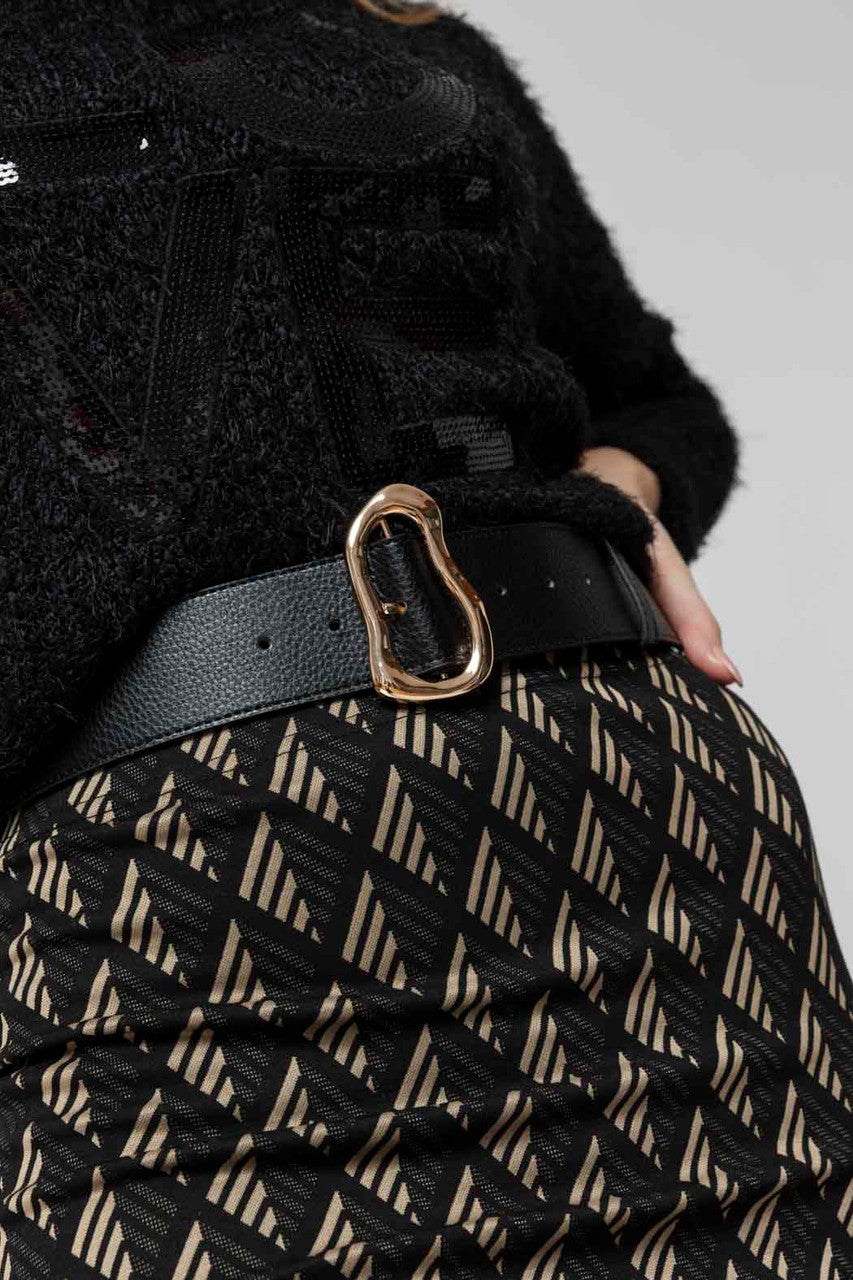 Gold Wave Buckle Belt